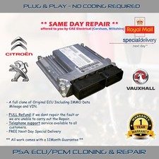 PSA (PEUGEOT + CITROEN + VAUXHALL) ECU/PCM REPAIR/CLONE & DATA TRANSFER SERVICE