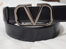 Valentino Garavani VLogo Signature Calfskin Belt Size 90cm Unisex V Buckle