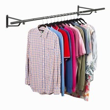 4ft Clothes Rail Black Wall