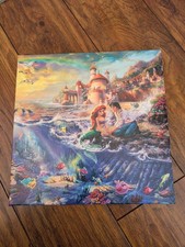 Thomas Kinkade Disney Canvas Little Mermaid Wall Art 14x14 inch 