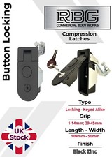 Compression Latch Trigger Button Lock with 1-14mm or 29-45mm Grip Black