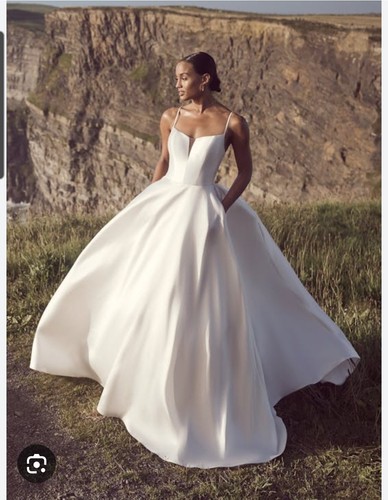 White wedding dress gown - wedding, dress/gown
