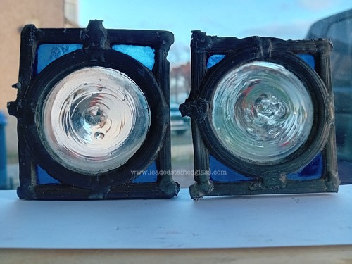Two pontil leaded - , stained