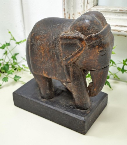 Vintage wooden elephant - vintage,