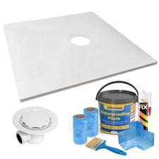 Wetroom Shower Trays for Vinyl Floor Coverings with Waste - All Sizes Available