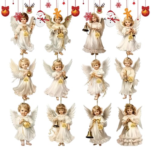 12pcs victorian angel wooden - 12pcs,