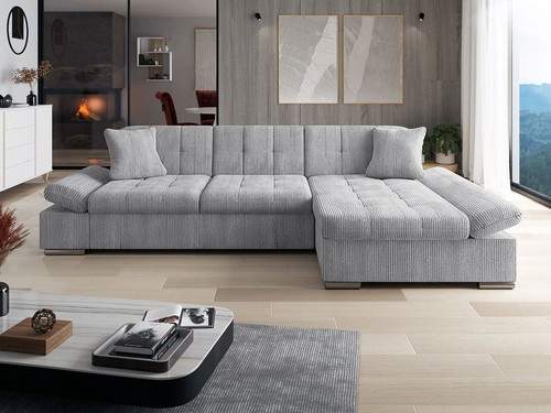 Corner sofa bed - malwi, corduroy