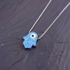 Blue Opal Evil Eye Hamsa Hand