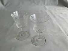 Pall Mall Lady Hamilton Port Sherry Glasses Edwardian Etched And Cut Design x 2