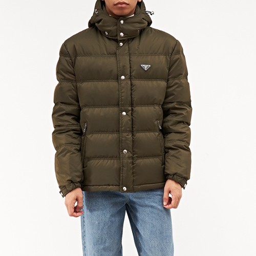 Prada metal plaque logo - prada, hooded