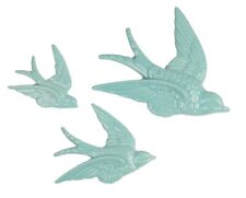 Sass & Belle Retro 3 Ceramic Flying Swallow Birds Wall Decoration Art Duck Egg