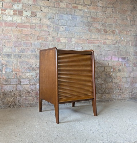Mid century teak tambour roll - teak,