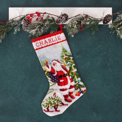 Santa stocking half stich - santa,