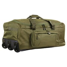 Wheeled 136L Trolley Commando Travel Bag Olive Green Pullalong Overnight Holdall