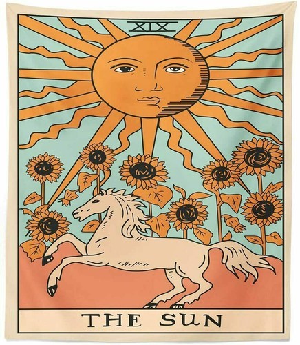 The sun tarot card - sun, tapestry