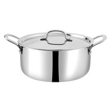 Vinod Stainless Steel Casserole Stockpot Induction Base Stock Pot with steel Lid