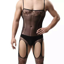 Gay Men Body Suit Underwear Lingerie Sexy Cross Dress Lace Body Stockings Outfit