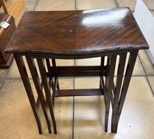 Vintage 1940's Vintage English Mahogany Nest of Three Tables