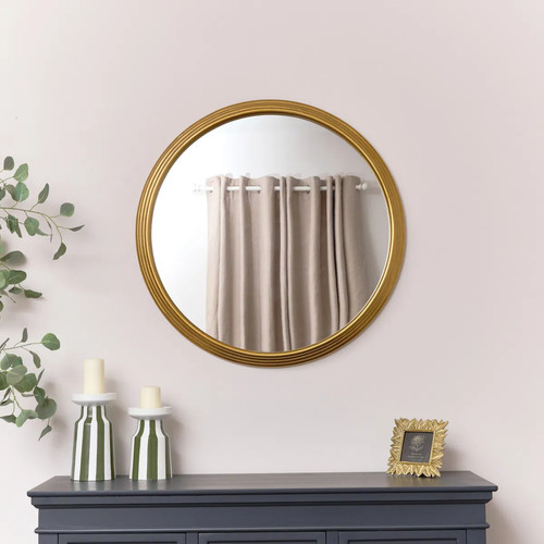 Large gold round stepped - large, wall