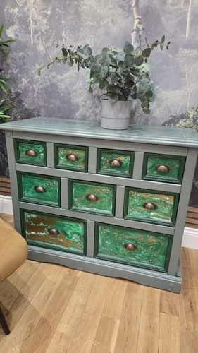Green sideboard wooden - green,