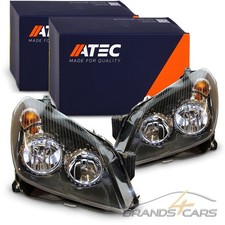 ATEC 2x headlights H7/H1 black with actuator left + right for Opel Astra H