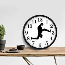 Wall Clock Walking Time Businessman Briefcase Wall Round Clock Silent Clock Home