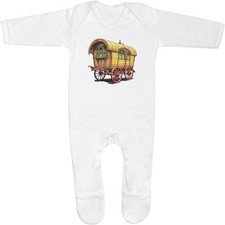 'Vintage Romany Caravan' Baby Romper Jumpsuits / Sleep suits (SS050857)