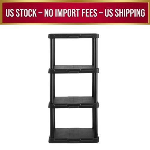 Shelf black plastic storage - 4-shelf,