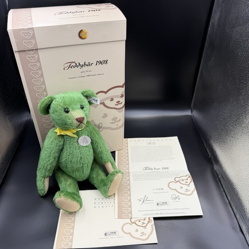 Steiff green replica teddy - steiff,