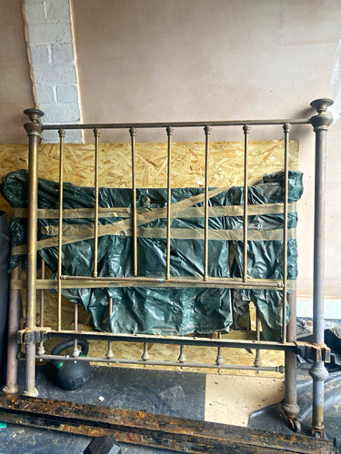 Antique victorian brass bed - brass,