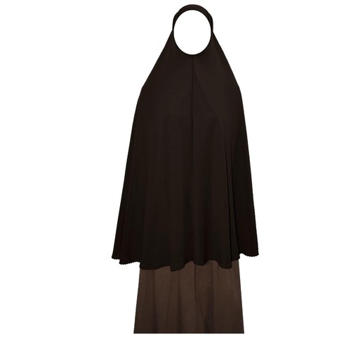 Brown extra long khimar - extra, 42"