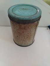 Vintage Cadburys Biscuit Tin Green/Blue With White Circles. 5.5" H x 4.25" W app