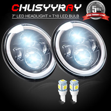 Pair 7inch LED Headlights Hi/Lo Beam Halo Angel Eyes fit for 1950-1979 VW Beetle
