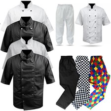 Chef Jacket & Trousers Hotels Cafe Uniform Pants & Jackets Full & Short Sleeves