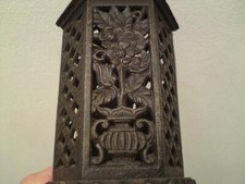 Victorian - Chamberlain & Hill cast Iron moneybox bank heater / hexagonal pagoda