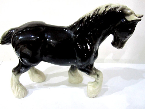 Vintage black shire cart horse - shire,