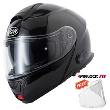 Vcan Bluetooth Blinc Intercom Motorcycle Scooter Flip Front Helmet Gloss Black