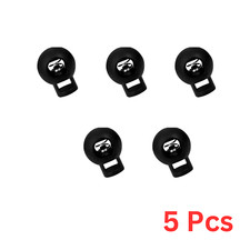 5 x Black Round Single Hole