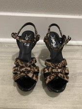 Yves Saint Laurent Tribute Platform Sandals, YSL, Leopard, Sandals,Heels EU 36.5