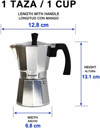 Moka pot espresso maker - pot, cup