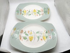 VINTAGE PAIR OF SERVING PLATES FIGGJO FLINT NORWAY CERAMIC 2 SANDWICH / CAKE