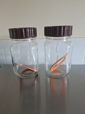 Vintage Ravenhead Kilner Jar 1L Orange Lid Retro Glass Storage Preserving x6 