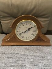 Howard Miller Oak Mantel Clock Dual Chime Burton Model 635-106 Battery Operated