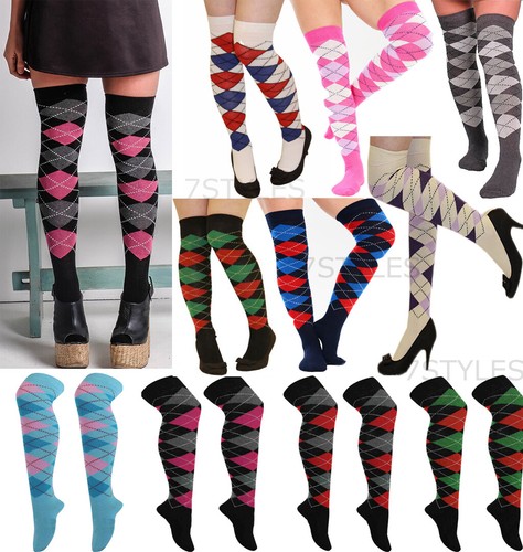 Over the knee argyle - knee, socks