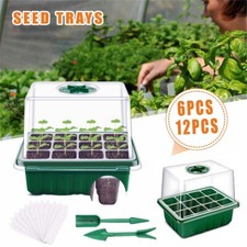 12Pack 144 Cells Propagator Growing Thicken Seedling Starter Growing Trays Lids