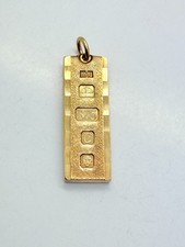 9ct Yellow Solid Gold Ingot Pendant