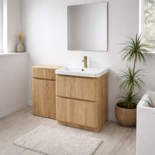 Bathroom vanity unit fluted - vanity,