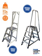 Chase Ladders - Warehouse Machine Library Steps With Free Handrail - 175KG  