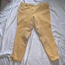 Bridleways Size 36R Canary yellow full seat Breeches Fox Hunting, Showing