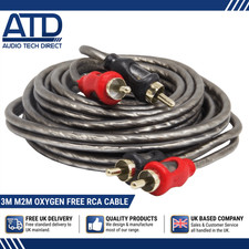 5m RCA Phono Cable Gold Plated OFC Amp Sub Wiring Brown Extension Cable AV Audio